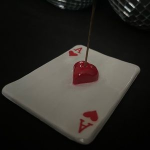 Ace of Hearts Incense Holder